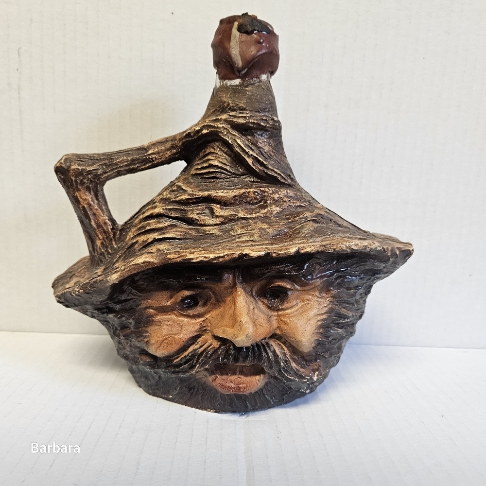 Vintage RARE Italian 2-sided Face Liqueur Bottle (Empty)